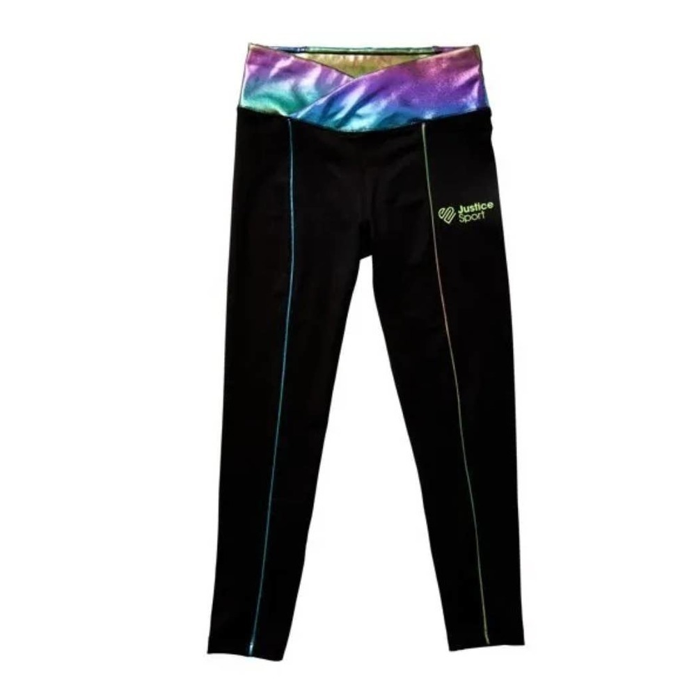 8 Leggings! Justice Girls Bundle Box Waistband Piped Active Leggings, Size XS